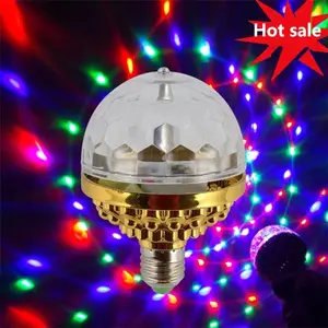 Rotating Magic Colorful Ball Lights Spinning LED Strobe Lamp Home Family Reunion Holiday Father's Day Mother's Day Party Atmosphere Lights