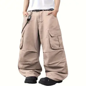 1pc American High-street Men'S Jeans With Large Pockets, Cross-border Trendy, And The Street-style Loose Fit Is Awesome.