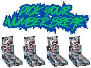 (RTB) PICK YOUR NUMBER BREAK 2017 5/6: (4) 2025 Topps Chrome Football Hobby Box Pick Your Number Break