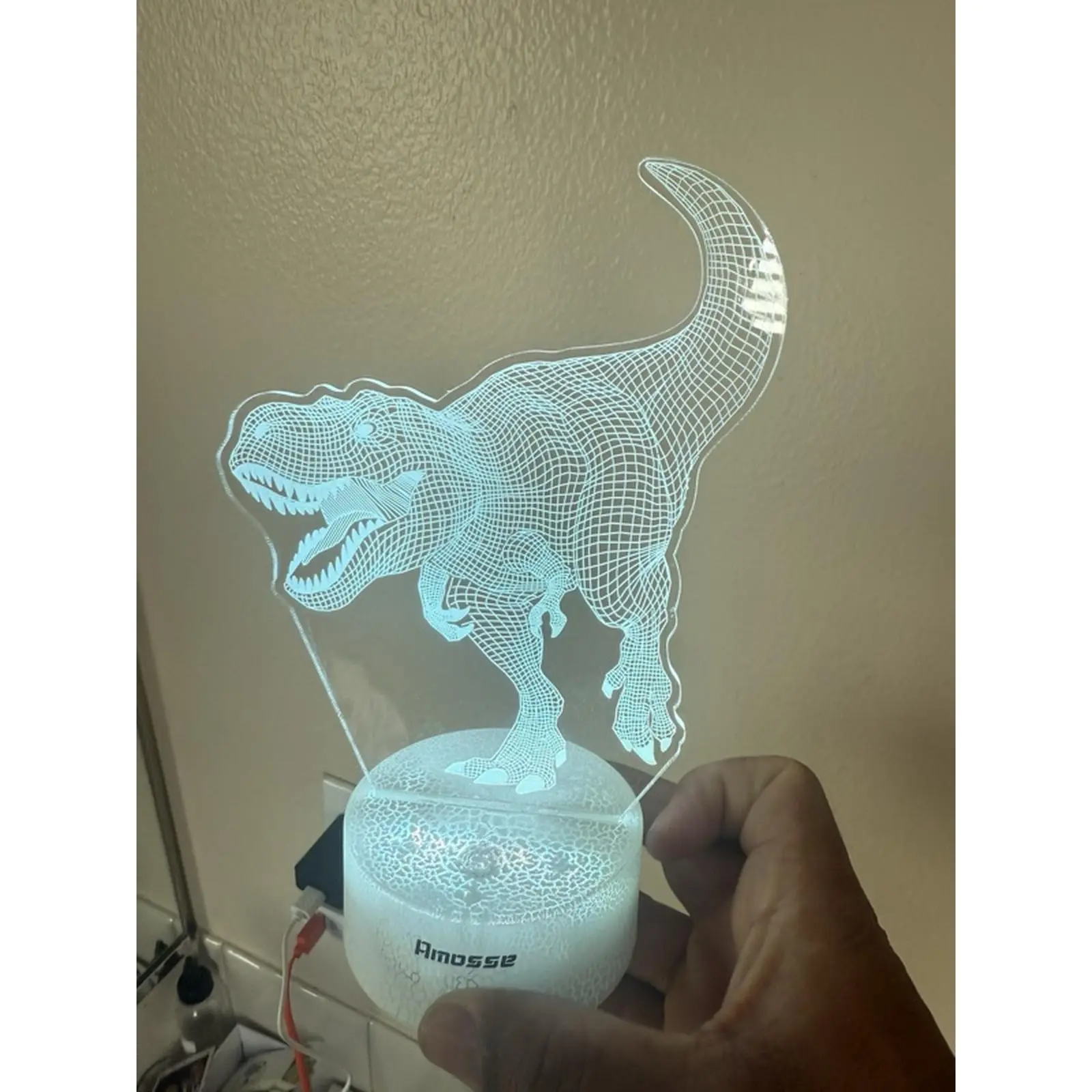 Amodse 3D Dinosaur Night Light - Interactive LED Lamp with Unique Design for Kids' Room Decor