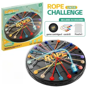 Rope Untangling Puzzle Game, Educational Brain Teaser for Kids & Adults - Strategy Board Game for Family Travel,Classroom Prizes for All Ages, Christmas Stocking Stuffers for Kids & Teens