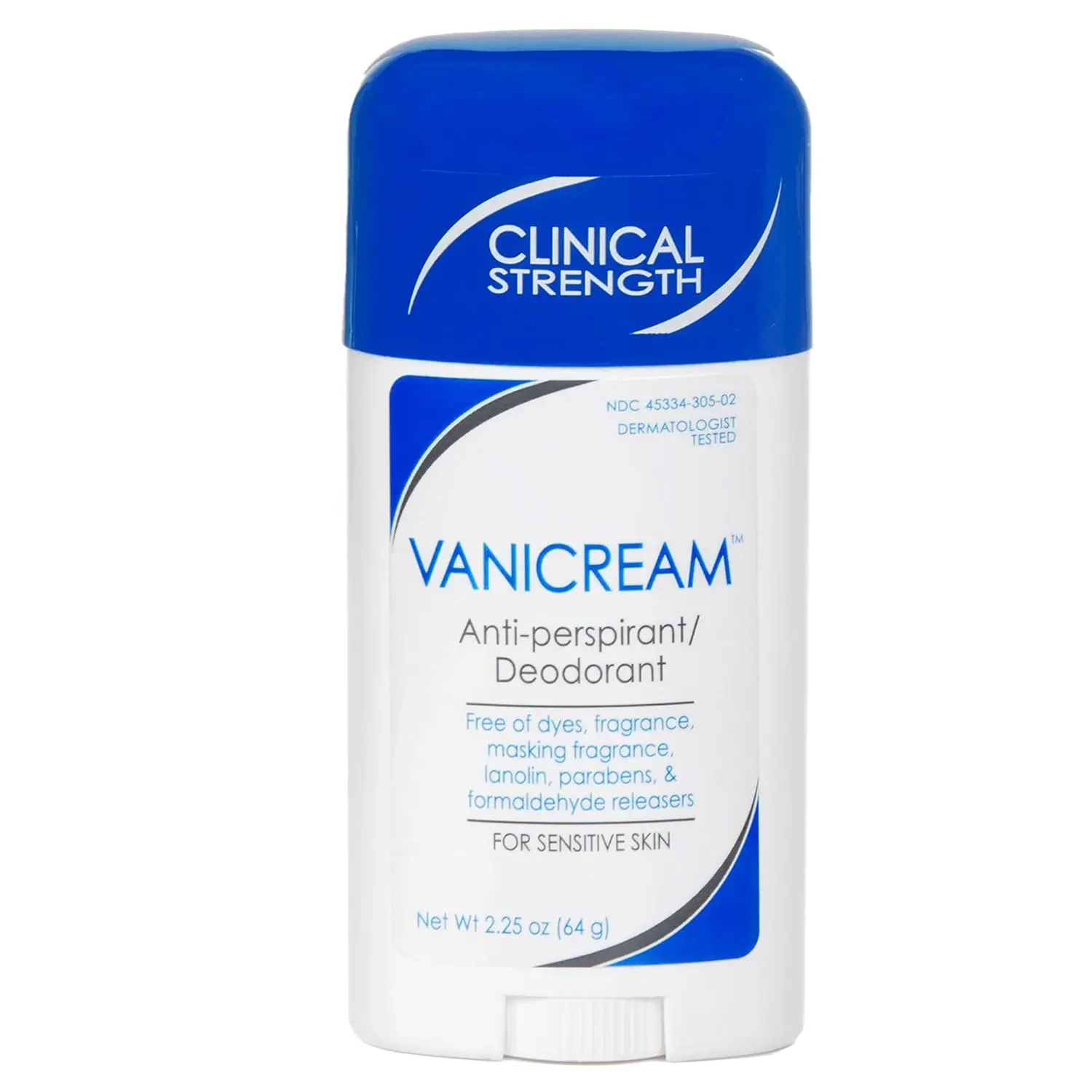 Antiperspirant Deodorant Stick, 2.25 Oz, Formulated without Common Irritants for Sensitive Skin, Clinical Strength with 24-Hour Protection, Reduces Underarm Wetness, Unscented