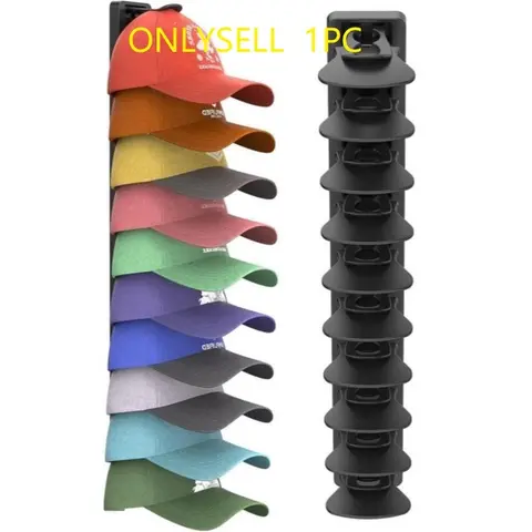 Hat Organizer for Baseball Caps, 2 Pack Holds Up to 40 Hats, Space Saving Hat Rack, Strong Adhesive Hat Hanger for Closet Door and Wall, Hat Hangers for Wall, Hat Holder Hanger, Wall Mounted Hanger