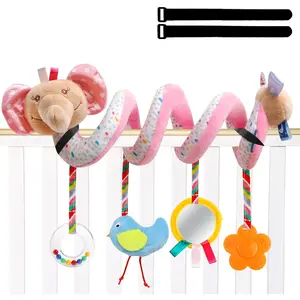 Baby Car Seat Toys Activity Stroller Toy for Boys Girls 0 3 6 9 10 12 Months, Spiral Hanging Plush Toys, Baby Shower Thank You Gifts