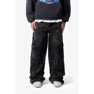 mnml Void Baggy Cargo Denim - Washed Black