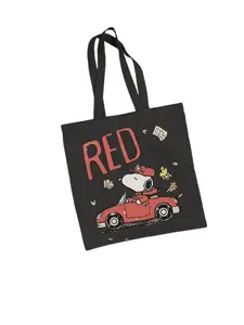 Red Snoopyy Dog Version Canvas Tote Bag, 100% Canvas Bag, Red Tote Bag, 2 sides printed Tote Bag, Red Bag, Loving Him Was Red
