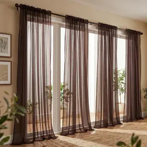 4 Piece Solid Color Terylene Fabric, 52x84 Inch Rod Pocket Home Textile Curtains, Lightweight Durable Home Decoration Curtain Drapes for Bedroom, Living Room FT2508