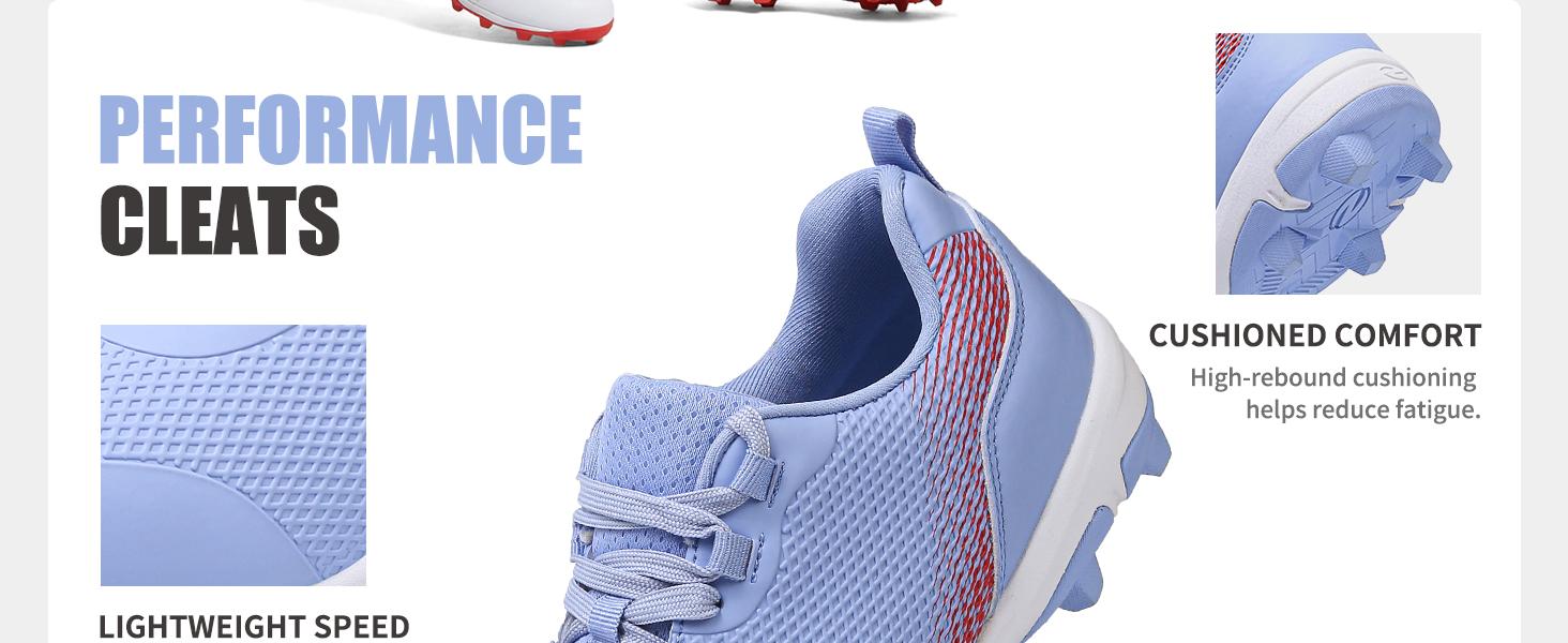 Baseball Cleats Men Molded Rubber Studs Mens Softball Shoes Turf Dirt Fields