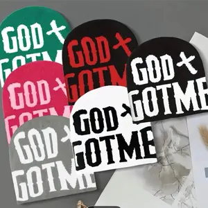 Christian Faith-Based Beanie Hats with GOD & Cross Design Bold GOD GOTME Lettering Lightweight Warm Winter Knit Caps for Men Women Unisex Church Apparel Christmas Gifts Multi-Color Options Stretchy Fit Hand Wash or Dry Clean Trendy