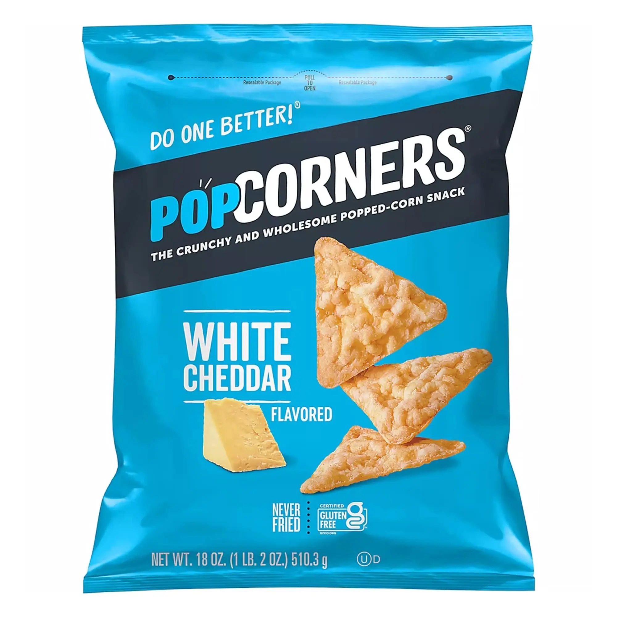 PopCorners White Cheddar Chips, Snacks, 18 oz. PopCorners White Cheddar Chips, Snacks, 18 oz.