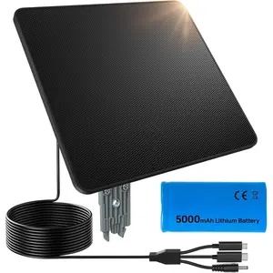 6W Solar Panel for Ring Camera Trail Camera Security Camera with 5000mAh Battery Charger IP65 Waterproof 360 Adjustable Bracket Hunting Game Camera