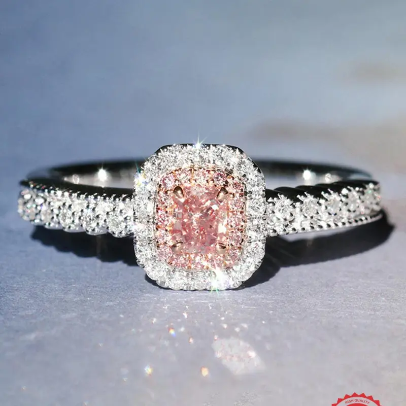 Elegant Zircon Flower Ring for Women, Floral Design Ring, Party Wedding Jewelry, Birthday Gift for Girlfriend, Valentine's Day Present