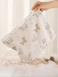 Cute Dog Print Makeup Bag, Lightweight Cartoon Style Handheld Cosmetic Pouch for Travel, Multifunctional Storage for All Occasions