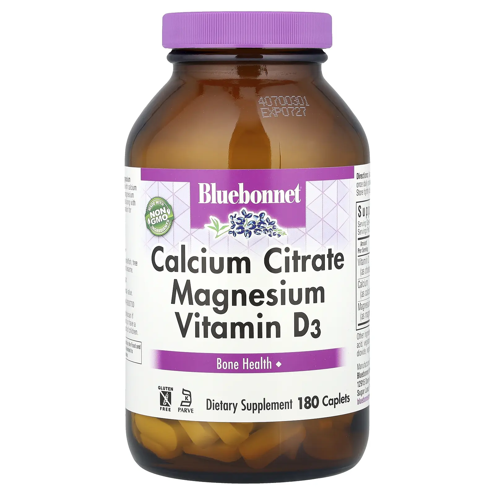 Bluebonnet Nutrition Calcium Citrate Magnesium Vitamin D3, 180 Caplets Bluebonnet Nutrition Calcium Citrate Magnesium Vitamin D3, 180 Caplets