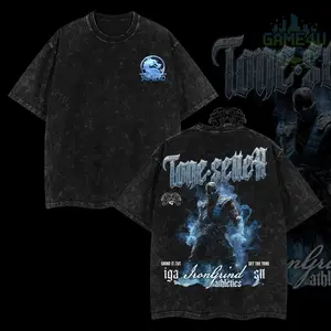 GameLife4U Retro Mortal Kombat Sub-Zero T-Shirt 100% Premium Cotton Oversized Washed Classic Fit Menswear Top Casual Graphic Soft Seamless Tshirt