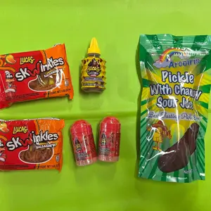 Chamoy Pickle Kit with Mexican Candies - Parga + Lucas Spicy Sour Snack Flavor Sweet Powder