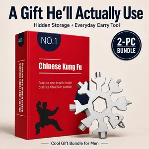 XL Hidden Book Safe + Compact 18-in-1 Snowflake Multi Tool Bundle, Secret Storage Box & EDC Gadget，Father’s Day Gift for Dad and Men