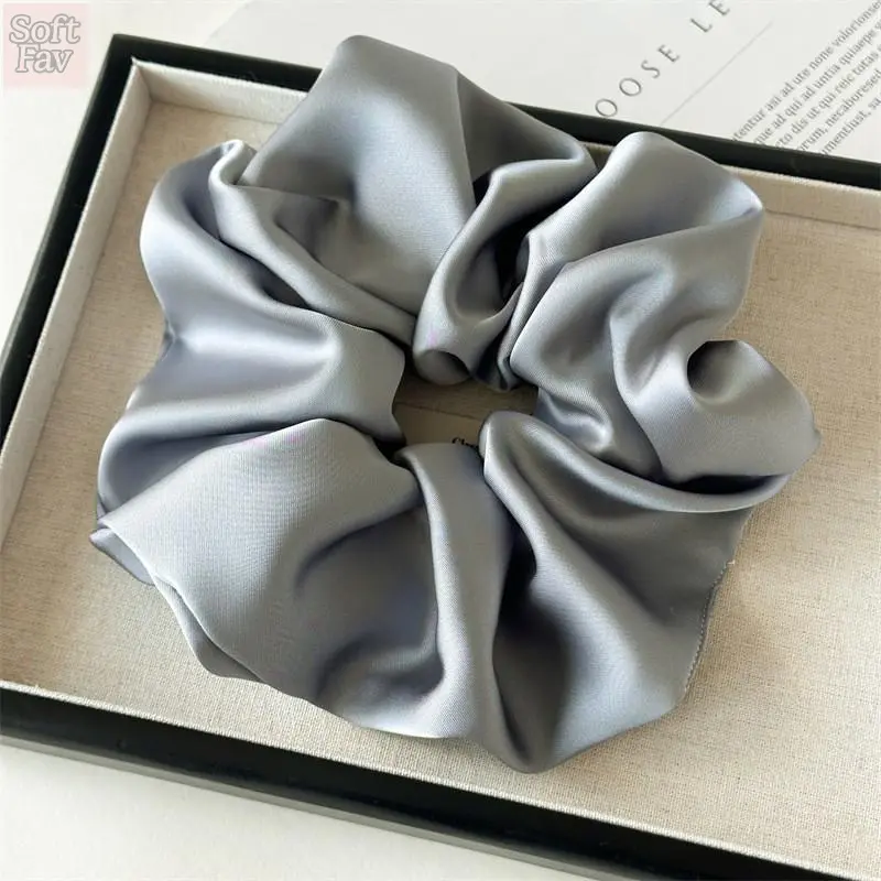 Gray [Large Satin Hair Tie]