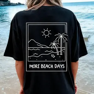 Relaxed Fit Beach Days Polaroid Shirt Unisex Casual Cotton Apparel Printed in the USA