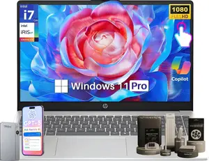 HP 15.6" Touch Screen Business Laptop - Intel 10-Core i7-1355U(Up to 5GHz), 16 GB RAM, 512 GB SSD, FHD IPS Touchscreen, Wi-Fi 6, Windows 11 Pro, Long Battery Life, Copilot, w/RECOLX AI Voice Recorder