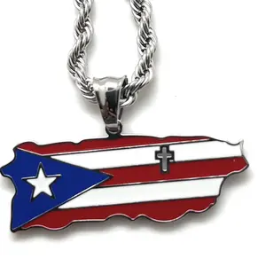Papiichulo God Bless Puerto Rico Necklace