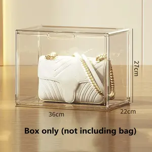 Clear Acrylic Book Bag Storage Box Desktop Home Living Room Figure Model Hand Office Display Cabinet Shoes Organizer Storage Box