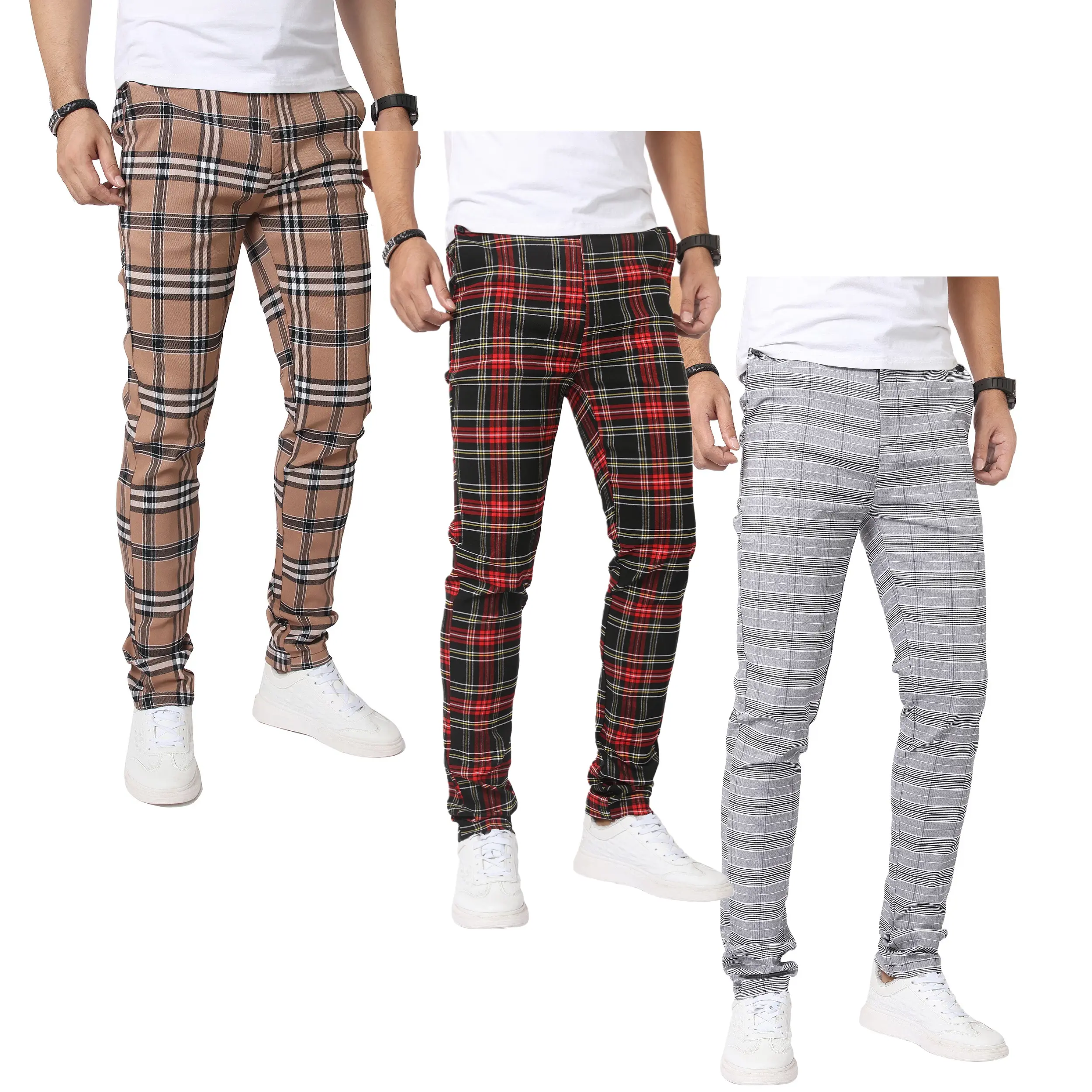 (3 Pack)Light Brown-Red-Grey