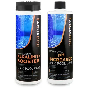 AquaDoc Spa Alkalinity & pH Increaser Bundle for Hot Tub Owners - 32oz pH Up, 32oz Alkalinity Booster - Fixes Scale Buildup, Balances Water Chemistry - Made in USA