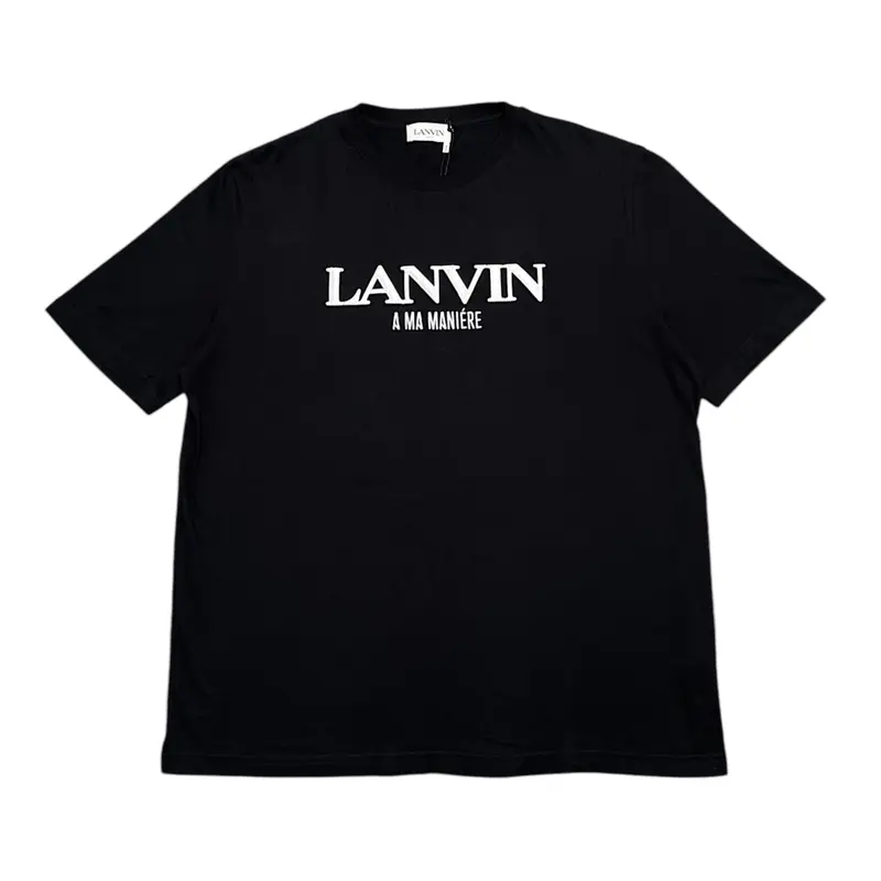 Lanvin X A Ma Manniere Embroidered Short Sleeve Tee Shirt Black