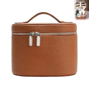 PU Leather Large Capacity Detachable Handbag Makeup Bag, Travel Cosmetic Bag, Cosmetics Bag, PU Material Design, Travel Essentials, Ideal Gift for Women & Girls