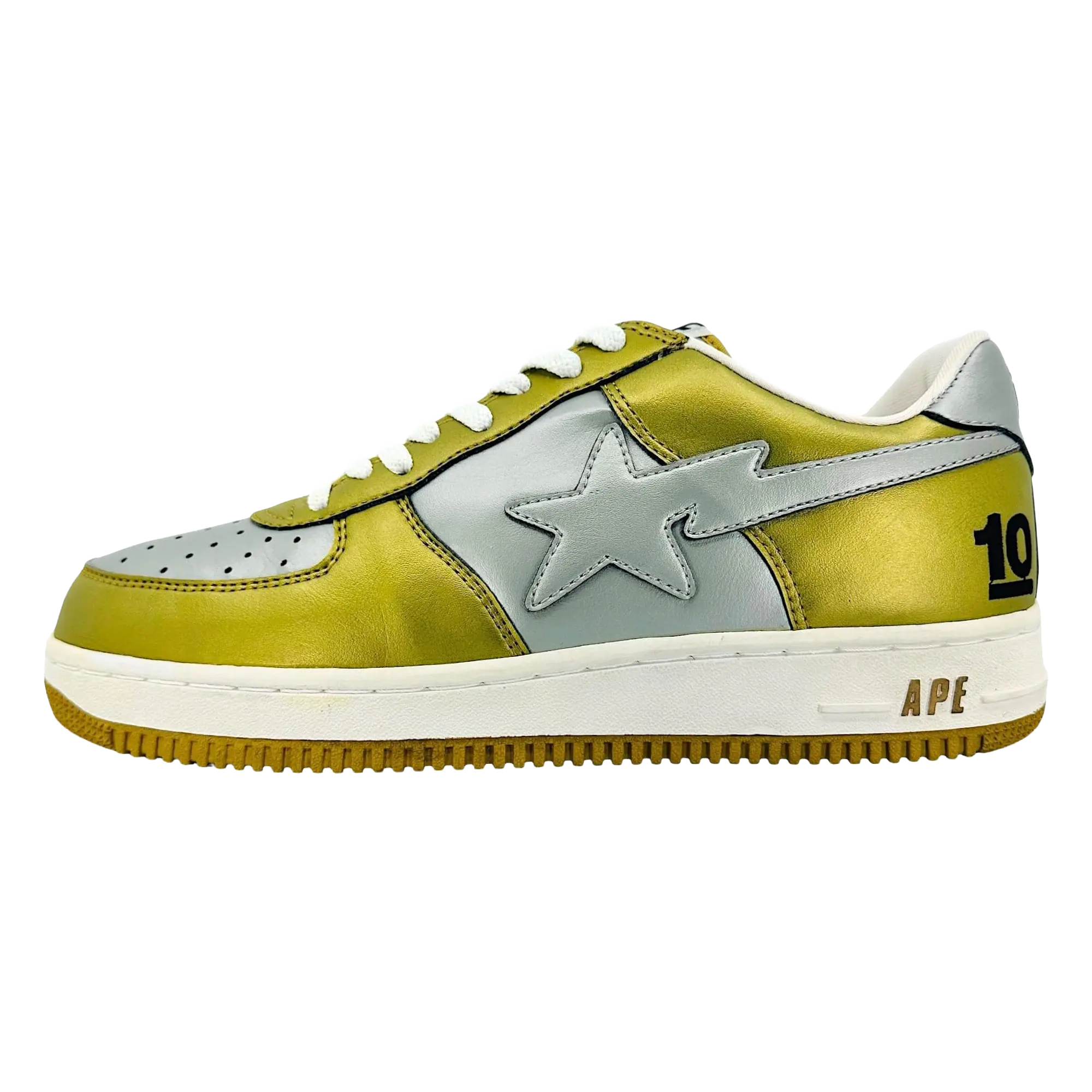 Bapesta Low "10th Anniversary - Silver / gold" 225 Silver Gold
