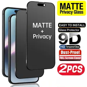 2 Piece Matte Privacy Tempered Glass Screen Protector Cover, Anti-Fingerprint Scratch-Resistant, Compatible with iPhone 17 Pro Max/17 E/17/16 Series