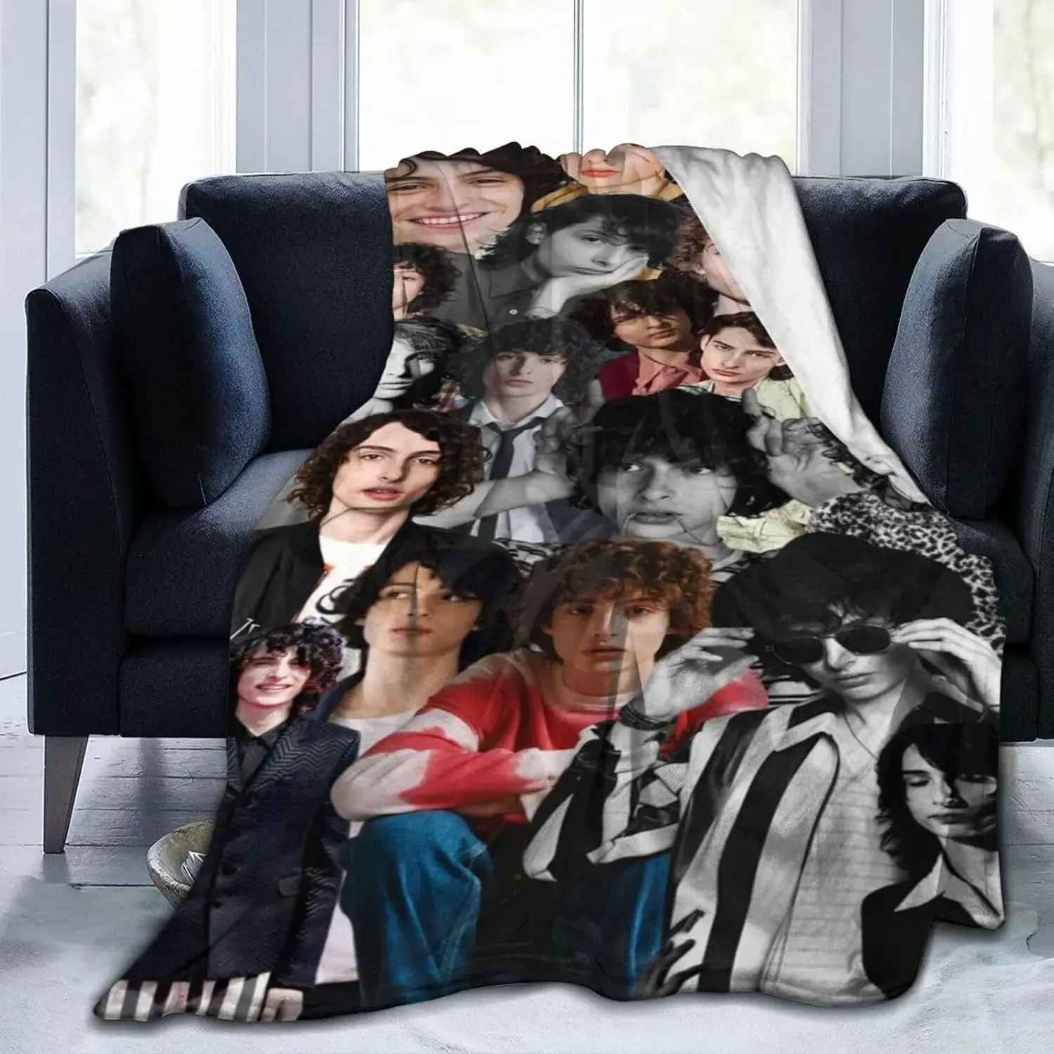 Fen Wolfhard Flannel Blanket - A soft, fluffy wool throw, versatile and comfortable long-fiber blanket suitable for home decoration, sofa, camping gifts, and a soft blanket.