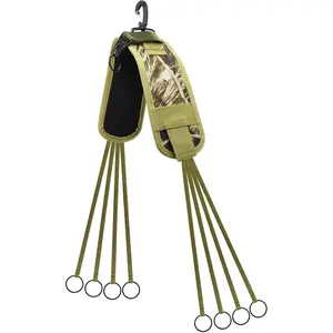 Camouflage Duck Strap Carrier for Waterfowl Hunting - 8 Slip Ring Game Bird Lanyard with Padded Comfort - Hunting Gear Accessory with Additional Keychain