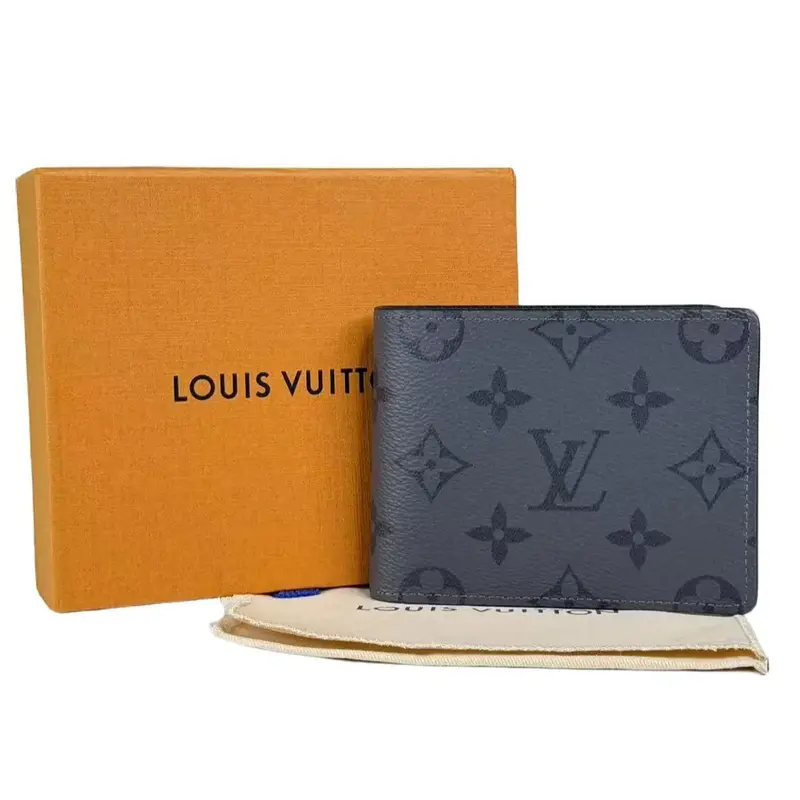 Pre-owned Louis Vuitton Leather Small Leather Goods Monogram Canvas Navy Wallet with Classic Logo Design and Durable Canvas Material