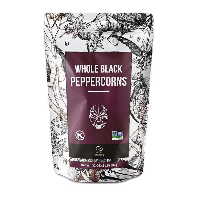 Soeos Whole Black Peppercorns, 32oz (Pack of 1), Non-GMO, Kosher, Packed to Keep Peppers Fresh, Peppercorn for Grinder Refill Flavor Spice Beef Taffy