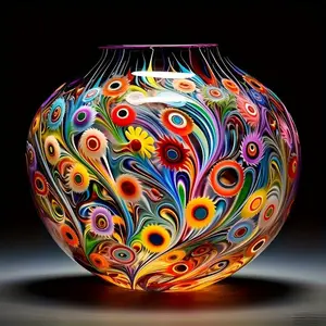 Flower Pattern DIY Diamond Arts Colorful Painting Kit, 5D Diamond Arts Colorful Painting Vase, DIY Decorative Art Vase for Home Decor