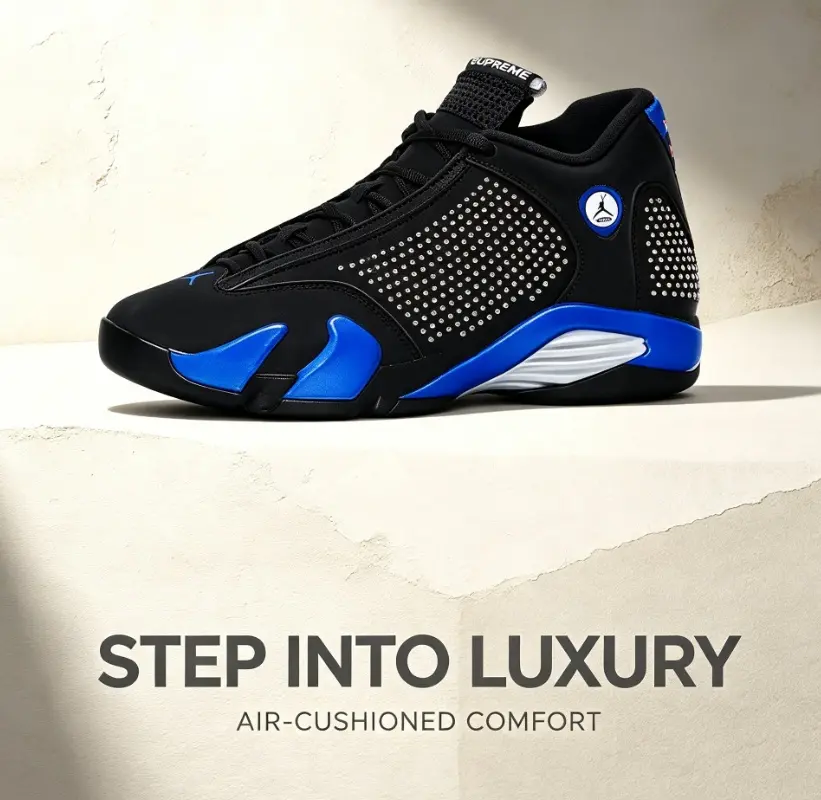 Vintage court kicks built from premium mesh & synthetic leather, sharp black‑royal‑blue colorway delivers air‑cushioned comfort for street looks and long‑time all‑day casual wear