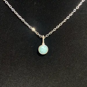Amazonite Pendant Reiki Charged Handmade Crystal Necklace