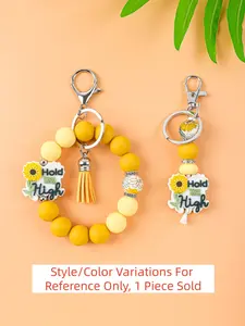 Elegant Sunflower Beaded Keychain, Wristlet Keychain Design for Women , Perfect Gift for Women Girls, Daily Wear Accessory, Ideal for Holidays Anniversaries