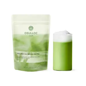 [Osulloc Official] Volcanic Isle Matcha Milk Tea, Premium Jeju Matcha Latte Powder,Just Add Water, Creamy & Smooth, Large Pouch (10.6oz,300g)