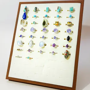 Ring Set 5 (size 6) - Mixed Natural Crystal Rings