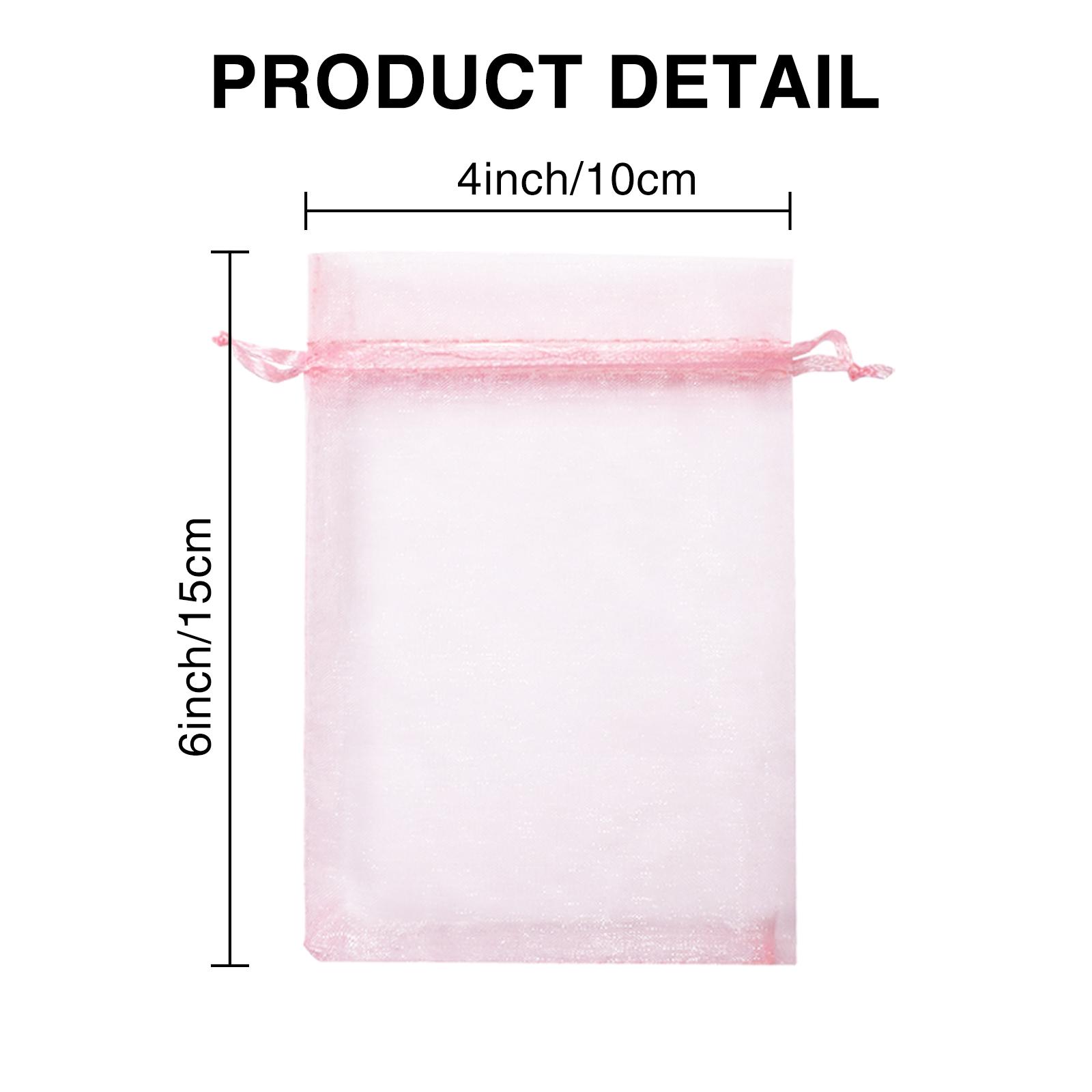 Wudygirl 5x7-inch organza bags with satin drawstrings, pack of 100. Perfect for parties and weddings as reusable gift bags. Transparent design, non-toxic, high-quality gift bags. Elegant gift packaging Paper Gifts