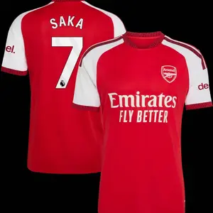 Unisex Soccer/Football Champions Language Arsenal Club Eberechi  Bukayo Saka Premier League 2026/27 Home Replica Jersey - Red