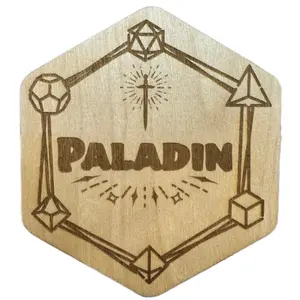 Paladin Dice Box - Handmade Baltic Birch Wood Laser Engraved Magnetic Storage for Dungeons and Dragons Dice Sets