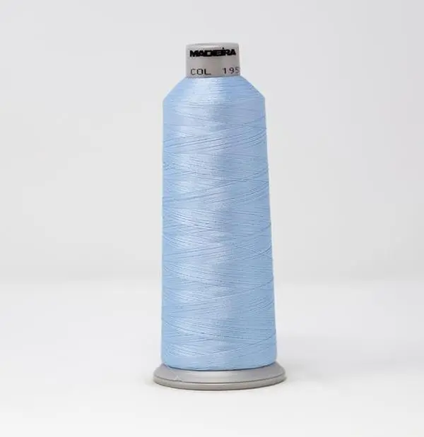 Madeira Polyneon Machine Embroidery Thread Ref. #1953, Powder Blue #40, 5,500 Yards Spool