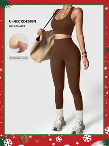 Women's Two-Piece Gym Stretchable Activewear, Athleisure Wear Set, Tank Top & High-Waisted Tight Pants, Ideal for Gyms and Yoga, Sporty Casual Wear
