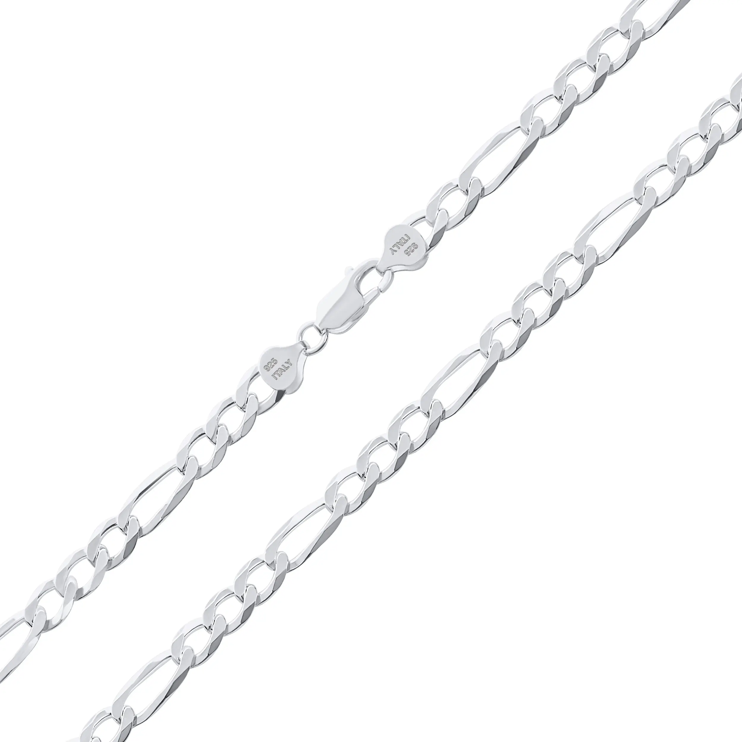Large 8mm Solid Heavy .925 Sterling Silver Figaro Chain Link Necklace
