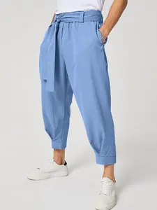 INCERUN Summer Spring Mens Fashion Solid Color Plain Pocket Pants Drawstring Leisure Harem Trouser Chinomen's Loose Wide Leg Pants Trousers