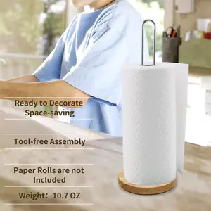 Metal and Wood Paper Towel Holder – Sleek Modern Style Decor Kitchen Decor Kitchen Organiser Rack Wooden Cabinet Geometric Installation Minimalist Pad